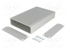Obudowa: z panelem; AKG; X: 105mm; Y: 160mm; Z: 30mm; aluminium; szary