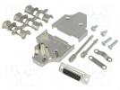 D-Sub; PIN: 15; plug; female; stamped and formed contacts; angled