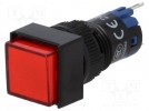 Schalter: Druck-; 1-stellig; SPDT; 0,5A/250VAC; 1A/24VDC; rot; IP40