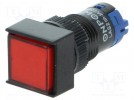 Schalter: Druck-; 2-stellig; SPDT; 0,5A/250VAC; 1A/24VDC; rot; IP40