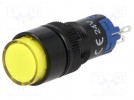 Schalter: Druck-; 2-stellig; SPDT; 0,5A/250VAC; 1A/24VDC; gelb