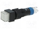 Schalter: Druck-; 1-stellig; SPDT; 0,5A/250VAC; 1A/24VDC; weiss