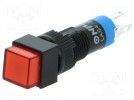 Schalter: Druck-; 1-stellig; SPDT; 0,5A/250VAC; 1A/24VDC; rot; Ø8mm
