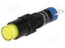 Schalter: Druck-; 1-stellig; SPDT; 0,5A/250VAC; 1A/24VDC; gelb