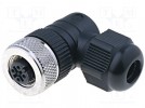 Złącze: M12; żeńskie; PIN:4; kątowe 90°; na przewód; wtyk; 4÷8mm