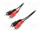 Cable; RCA plug x2,both sides; 2.5m; black