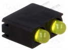 LED; w obudowie; Il.diod:2; 3mm; THT; żółty; 12mcd; 40°