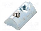 Nut; for profiles; Width of the groove:6mm; steel; zinc