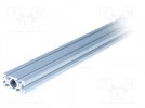 Konstruktionsrohr; Nutbreite:5mm; W:20mm; H:40mm; L:1m; Aluminium