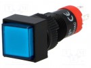 Switch: push-button; 2-position; SPDT; 0.5A/250VAC; 1A/24VDC; blue