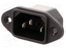 Steckverbinder: zur AC-Stromversorgung; IEC 60320; C14 (E); 10A