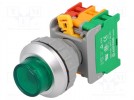 Schalter: Druck-; 1-stellig; NC + NO; 30mm; grün; IP65; -20÷60°C