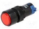Schalter: Druck-; 2-stellig; SPDT; 0,5A/250VAC; 1A/24VDC; rot; IP40