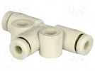 Tee fitting; plug-in; -1÷10bar; Mat: polypropylene; T type branch