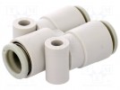 Dreiwegestück; zum Stecken; -1÷10bar; Mat: Polypropylen