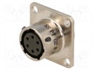 Connector: circular; flange (4 holes),for panel mounting; PIN: 6