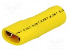 Konektor: płaski; 6,3mm; 0,8mm; żeński; 2,5÷6mm2; zaciskanie; żółty