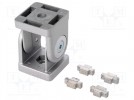 Zawias; do profili; Szerokość rowka:8mm; aluminium