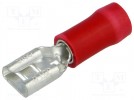 Terminal: flat; 4.8mm; 0.8mm; female; 0.5÷1.5mm2; crimped; red