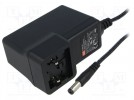 Zasilacz: impulsowy; 48VDC; 0,38A; Wyj:5,5/2,1; 18W; -20÷50°C