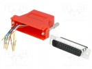 Anschluss: Adapter; RJ45-Buchse,D-Sub 25pin männlich; rot
