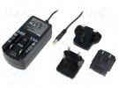 Netzteil: Impuls; 12VDC; 2A; Aus:5,5/2,1; 24W; Stecker: EU, UK, USA