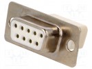 D-Sub; PIN: 9; Stecker; weiblich; kontaktlos; für Leitungen; 250V