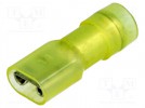 Konektor: płaski; 6,3mm; 0,8mm; żeński; 4÷6mm2; zaciskanie; żółty