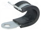 Screw mounted clamp; Bundle dia:14mm; Øcutout:6.4mm; W:15mm