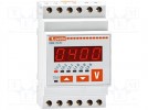 Modular AC voltage meter; LED; V AC:15÷660V; True RMS; 45÷65Hz