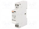Contactor:2-pole installation; 24VAC; 24VDC; 20A; NO x2; DIN
