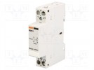 Contactor:2-pole installation; 24VAC; 24VDC; 20A; NC + NO; DIN