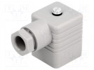 Connector: valve connector; plug; form A; 18mm; female; PIN:3; 16A