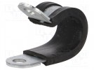 Screw mounted clamp; Bundle dia:16mm; Øcutout:6.4mm; W:15mm