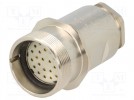 Connector: M27; plug; PIN:26; female; soldering; for cable; IP67