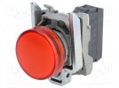 Kontrolllämpchen; 22mm; Bel: ZBVM; flach; IP66; Farbe: rot; -25÷70°C