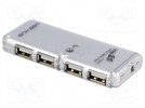 Hub USB; USB 1.1,USB 2.0; biały; Ilość portów:4; 480Mbps