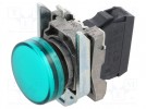 Lampka kontrolna; 22mm; Podśw: ZBVB; płaska; IP66; Kolor: zielony