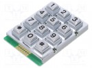 Keypad: universal; Number of keys:12; metal; 200mΩ; 1.2N; 20mA