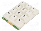 Tastatur: universell; Anzahl Tasten:12; Kunststoff; 200mΩ; 1N