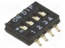 Schalter: DIP-SWITCH; Anzahl Sektionen: 4; ON-OFF; 0,1A/50VDC