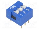 Switch: DIP-SWITCH; Poles number: 3; ON-OFF; 0.05A/12VDC; Pos: 2