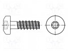Wkręt; do tworzyw; 2,5x8; Łeb: walcowy; Torx® PLUS; 8IP; Øłba: 4,4mm