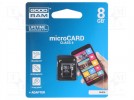 Speicherkarte; SD HC Micro; 8GB; Ablesen:15MB/s