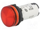 Kontrolllämpchen; 22mm; Bel: LED 230V AC; flach; IP65; Farbe: rot