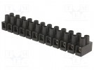 Listwa zaciskowa; tory:12; zacisk śrubowy; 4mm2; 9mm; 32A; czarny