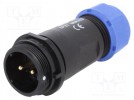 Złącze: okrągłe; wtyk; męskie; PIN: 2; IP68; SP21; 4,5÷7mm; 30A; 500V