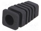 Strain relief; rubber; L: 22.4mm; black; Panel thick: max.2.8mm