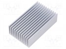 Heatsink: extruded; grilled; natural; L: 75mm; W: 45mm; H: 22mm; raw