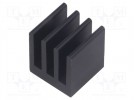 Radiator: geprägt; schwarz; L: 13mm; W: 13,5mm; H: 15,24mm; 21,5K/W